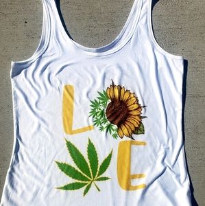 Love Weed Sunflower Tank-top
